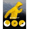 Outdoor Ventures Men’s Rain Jacket Waterproof Lightweight Packable Rain Shell Raincoat with Hood for Golf Hiking Travel(Yellow)
