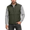 Outdoor Ventures Men’s Running Vest Outerwear, Lightweight Windproof Fleece-Lined Softshell Sleeveless Jacket for Golf(Army Green-7 Pockets)