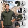 Outdoor Ventures Men’s Running Vest Outerwear, Lightweight Windproof Fleece-Lined Softshell Sleeveless Jacket for Golf(Army Green-7 Pockets)