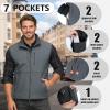 Outdoor Ventures Men’s Running Vest Outerwear, Lightweight Windproof Fleece-Lined Softshell Sleeveless Jacket for Golf(Cool Grey-7 Pockets)