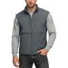 Outdoor Ventures Men’s Running Vest Outerwear, Lightweight Windproof Fleece-Lined Softshell Sleeveless Jacket for Golf(Cool Grey-7 Pockets)