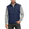Outdoor Ventures Men’s Running Vest Outerwear, Lightweight Windproof Fleece-Lined Softshell Sleeveless Jacket for Golf(Dark Denim-7 Pockets)