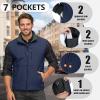 Outdoor Ventures Men’s Running Vest Outerwear, Lightweight Windproof Fleece-Lined Softshell Sleeveless Jacket for Golf(Dark Denim-7 Pockets)