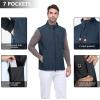 Outdoor Ventures Men’s Running Vest Outerwear, Lightweight Windproof Fleece-Lined Softshell Sleeveless Jacket for Golf(Navy Heather-7 Pockets)