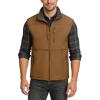 Outdoor Ventures Men’s Running Vest Outerwear, Lightweight Windproof Fleece-Lined Softshell Sleeveless Jacket for Golf(Rubber Brown-7 Pockets)