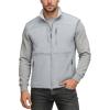 Outdoor Ventures Men’s Running Vest Outerwear, Lightweight Windproof Fleece-Lined Softshell Sleeveless Jacket for Golf(Silver Grey-7 Pockets)