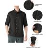 Outdoor Ventures Men’s UPF 50+ UV Sun Protection SPF Hiking Shirt Long Sleeve Lightweight Quick Dry for Safari Travel Fishing(Black)