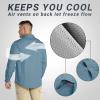Outdoor Ventures Men’s UPF 50+ UV Sun Protection SPF Hiking Shirt Long Sleeve Lightweight Quick Dry for Safari Travel Fishing(Blue)