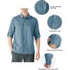Outdoor Ventures Men’s UPF 50+ UV Sun Protection SPF Hiking Shirt Long Sleeve Lightweight Quick Dry for Safari Travel Fishing(Blue)