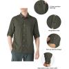 Outdoor Ventures Men’s UPF 50+ UV Sun Protection SPF Hiking Shirt Long Sleeve Lightweight Quick Dry for Safari Travel Fishing(Green)
