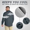 Outdoor Ventures Men’s UPF 50+ UV Sun Protection SPF Hiking Shirt Long Sleeve Lightweight Quick Dry for Safari Travel Fishing(Grey)