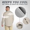 Outdoor Ventures Men’s UPF 50+ UV Sun Protection SPF Hiking Shirt Long Sleeve Lightweight Quick Dry for Safari Travel Fishing(Khaki)