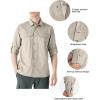 Outdoor Ventures Men’s UPF 50+ UV Sun Protection SPF Hiking Shirt Long Sleeve Lightweight Quick Dry for Safari Travel Fishing(Khaki)