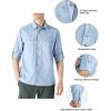 Outdoor Ventures Men’s UPF 50+ UV Sun Protection SPF Hiking Shirt Long Sleeve Lightweight Quick Dry for Safari Travel Fishing(Light Blue)