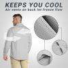 Outdoor Ventures Men’s UPF 50+ UV Sun Protection SPF Hiking Shirt Long Sleeve Lightweight Quick Dry for Safari Travel Fishing(Silver Grey)
