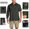 Outdoor Ventures Men’s UPF 50+ UV Sun Protection Shirt, Long Sleeve Hiking Fishing Shirt Cooling Quick Dry for Safari Travel(Army Green)