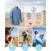 Outdoor Ventures Men’s UPF 50+ UV Sun Protection Shirt, Long Sleeve Hiking Fishing Shirt Cooling Quick Dry for Safari Travel(Bluestone)