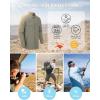 Outdoor Ventures Men’s UPF 50+ UV Sun Protection Shirt, Long Sleeve Hiking Fishing Shirt Cooling Quick Dry for Safari Travel(Green Gray)