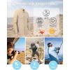 Outdoor Ventures Men’s UPF 50+ UV Sun Protection Shirt, Long Sleeve Hiking Fishing Shirt Cooling Quick Dry for Safari Travel(Khaki)