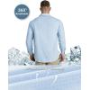 Outdoor Ventures Men’s UPF 50+ UV Sun Protection Shirt, Long Sleeve Hiking Fishing Shirt Cooling Quick Dry for Safari Travel(Light Blue)
