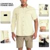 Outdoor Ventures Men’s UPF 50+ UV Sun Protection Shirt, Long Sleeve Hiking Fishing Shirt Cooling Quick Dry for Safari Travel(Light Yellow)