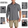Outdoor Ventures Men’s UPF 50+ UV Sun Protection Shirt, Long Sleeve Hiking Fishing Shirt Cooling Quick Dry for Safari Travel(Storm Grey)
