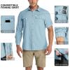 Outdoor Ventures Men’s UPF 50+ UV Sun Protection Shirt, Long Sleeve Hiking Fishing Shirt Cooling Quick Dry for Safari Travel(Violet Blue)