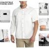 Outdoor Ventures Men’s UPF 50+ UV Sun Protection Shirt, Long Sleeve Hiking Fishing Shirt Cooling Quick Dry for Safari Travel(White)