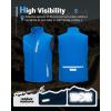 Outdoor Ventures Men’s Windproof Softshell Vest Outerwear Lightweight Sleeveless Jacket for Running Golf Hiking Travel(Bright Blue)