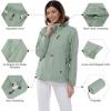 Outdoor Ventures Packable Rain Jacket Women Lightweight Waterproof Raincoat with Hood Cycling Bike Jacket(Aqua Tone)