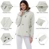 Outdoor Ventures Packable Rain Jacket Women Lightweight Waterproof Raincoat with Hood Cycling Bike Jacket(Ice Grey)