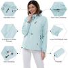 Outdoor Ventures Packable Rain Jacket Women Lightweight Waterproof Raincoat with Hood Cycling Bike Jacket(Mint Blue)