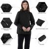 Outdoor Ventures Packable Rain Jacket Women Lightweight Waterproof Raincoat with Hood Cycling Bike Jacket(New Black)