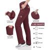 Outdoor Ventures Women’s Cargo Hiking Pants, Quick Dry Stretchy Roll Up Outdoor Pants for Camping, Golf, Fishing(Red)