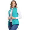 Outdoor Ventures Women’s Fleece Vest, Zip Up Lightweight Soft Running Vest Outerwear Sleeveless with Pockets(Aquamarine Blue)