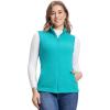 Outdoor Ventures Women’s Fleece Vest, Zip Up Lightweight Soft Running Vest Outerwear Sleeveless with Pockets(Aquamarine Blue)
