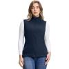 Outdoor Ventures Women’s Fleece Vest, Zip Up Lightweight Soft Running Vest Outerwear Sleeveless with Pockets(Dark Blue)