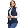 Outdoor Ventures Women’s Fleece Vest, Zip Up Lightweight Soft Running Vest Outerwear Sleeveless with Pockets(Dark Blue)