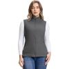 Outdoor Ventures Women’s Fleece Vest, Zip Up Lightweight Soft Running Vest Outerwear Sleeveless with Pockets(Dark Grey)