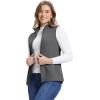 Outdoor Ventures Women’s Fleece Vest, Zip Up Lightweight Soft Running Vest Outerwear Sleeveless with Pockets(Dark Grey)