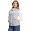 Outdoor Ventures Women’s Fleece Vest, Zip Up Lightweight Soft Running Vest Outerwear Sleeveless with Pockets(Light Grey)