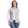 Outdoor Ventures Women’s Fleece Vest, Zip Up Lightweight Soft Running Vest Outerwear Sleeveless with Pockets(Light Grey)