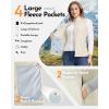 Outdoor Ventures Women’s Fleece Vest, Zip Up Lightweight Soft Running Vest Outerwear Sleeveless with Pockets(Moonlight)