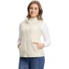 Outdoor Ventures Women’s Fleece Vest, Zip Up Lightweight Soft Running Vest Outerwear Sleeveless with Pockets(Moonlight)