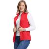 Outdoor Ventures Women’s Fleece Vest, Zip Up Lightweight Soft Running Vest Outerwear Sleeveless with Pockets(Reddish Orange)