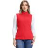 Outdoor Ventures Women’s Fleece Vest, Zip Up Lightweight Soft Running Vest Outerwear Sleeveless with Pockets(Reddish Orange)