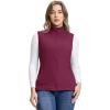 Outdoor Ventures Women’s Fleece Vest, Zip Up Lightweight Soft Running Vest Outerwear Sleeveless with Pockets(Wine)