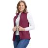 Outdoor Ventures Women’s Fleece Vest, Zip Up Lightweight Soft Running Vest Outerwear Sleeveless with Pockets(Wine)