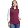 Outdoor Ventures Women’s Fleece Vest, Zip Up Lightweight Soft Running Vest Outerwear Sleeveless with Pockets(Wine)