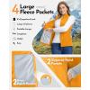 Outdoor Ventures Women’s Fleece Vest, Zip Up Lightweight Soft Running Vest Outerwear Sleeveless with Pockets(Yellow)